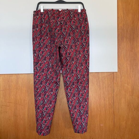Louis Vuitton Red Multi Jacquard Logo Mid-Rise Straight Leg Pants SZ 40 Womens - Picture 5 of 16